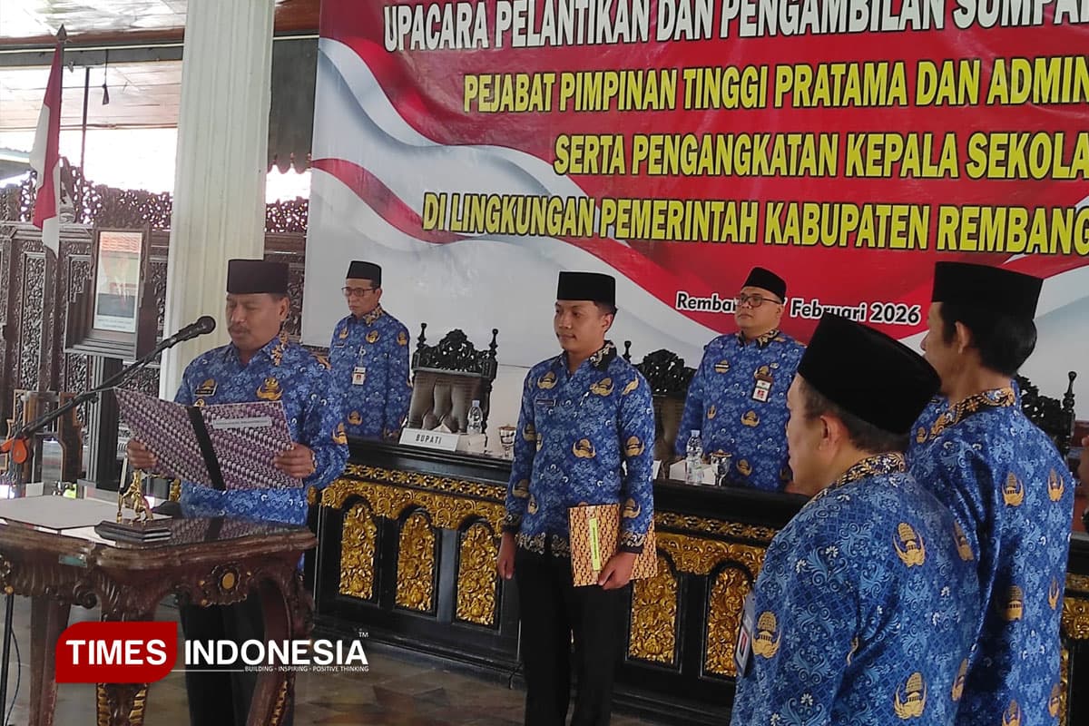 93 PNS Sektor Pendidikan di Rembang Dilantik, Bupati Harno: Fokus Layanan